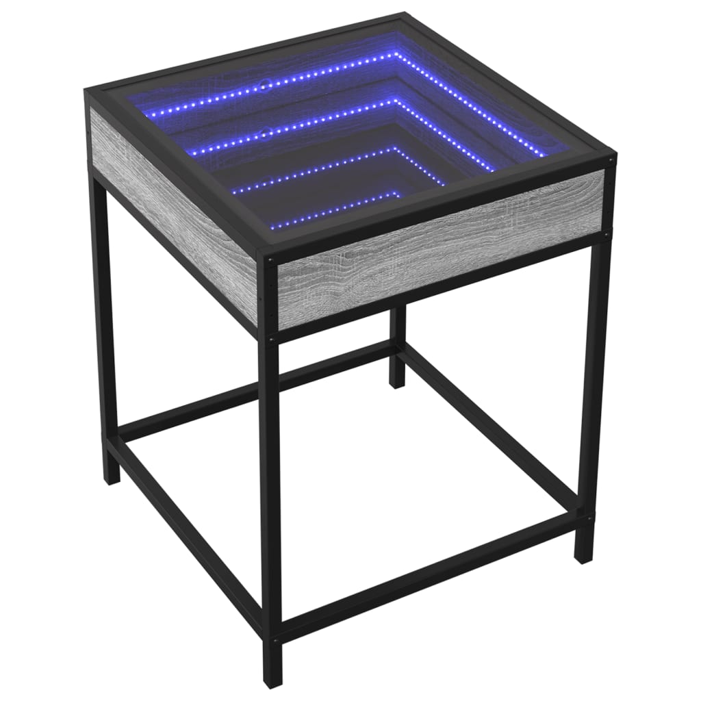 Nachtkastje met Infinity LED 40x40x51 cm grijs sonoma eiken is nu te koop bij PeponiXL, paradijselijk wonen!
