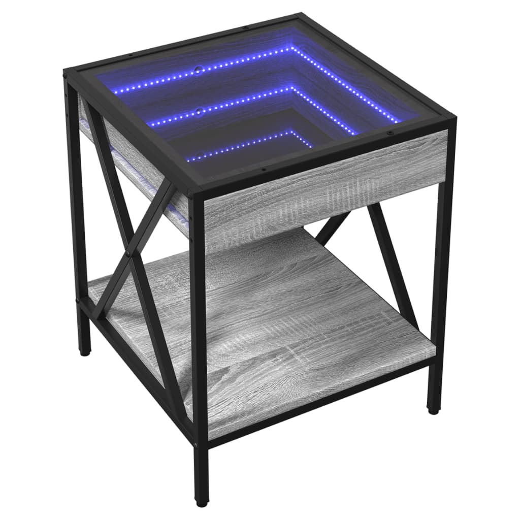 Nachtkastje met Infinity LED 40x40x49 cm grijs sonoma eiken is nu te koop bij PeponiXL, paradijselijk wonen!