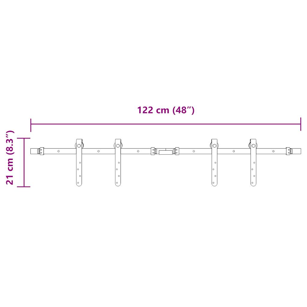 Ophangset voor schuifdeur 122 cm koolstofstaal is nu te koop bij PeponiXL, paradijselijk wonen!