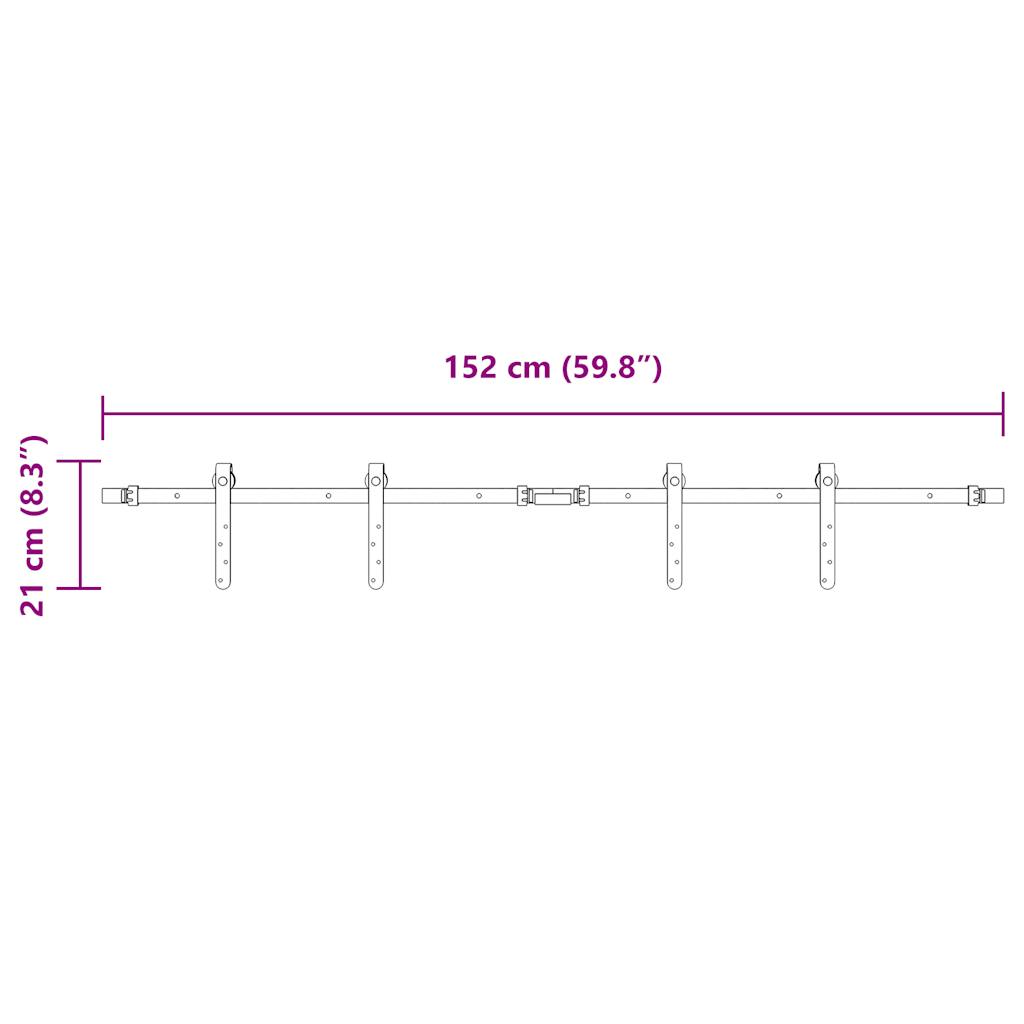 Ophangset voor schuifdeur 152 cm koolstofstaal is nu te koop bij PeponiXL, paradijselijk wonen!