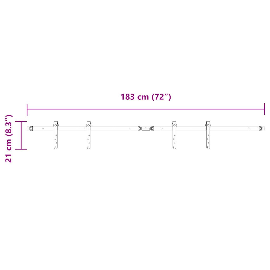 Ophangset voor schuifdeur 183 cm koolstofstaal is nu te koop bij PeponiXL, paradijselijk wonen!