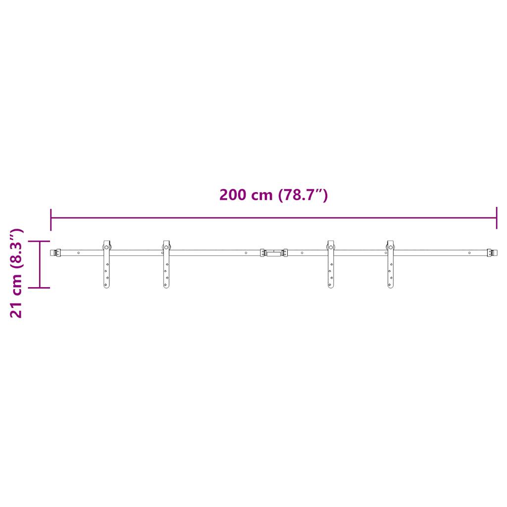 Ophangset voor schuifdeur 200 cm koolstofstaal is nu te koop bij PeponiXL, paradijselijk wonen!