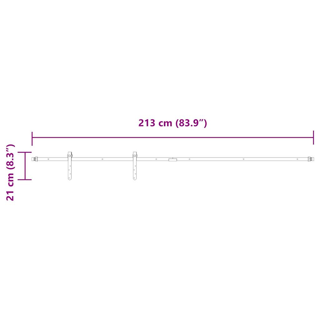 Ophangset voor schuifdeur 213 cm koolstofstaal is nu te koop bij PeponiXL, paradijselijk wonen!