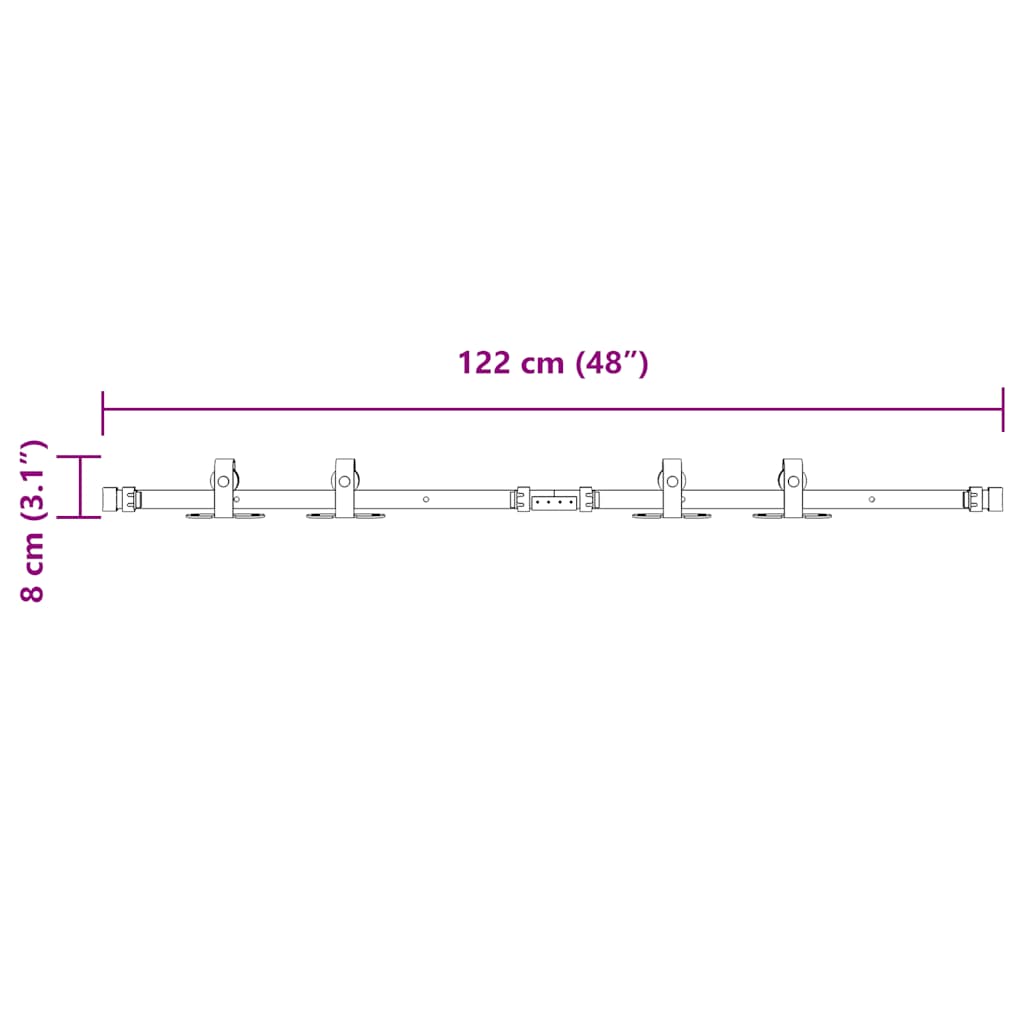 Ophangset voor schuifdeur 122 cm koolstofstaal is nu te koop bij PeponiXL, paradijselijk wonen!