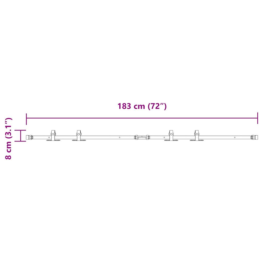 Ophangset voor schuifdeur 183 cm koolstofstaal is nu te koop bij PeponiXL, paradijselijk wonen!