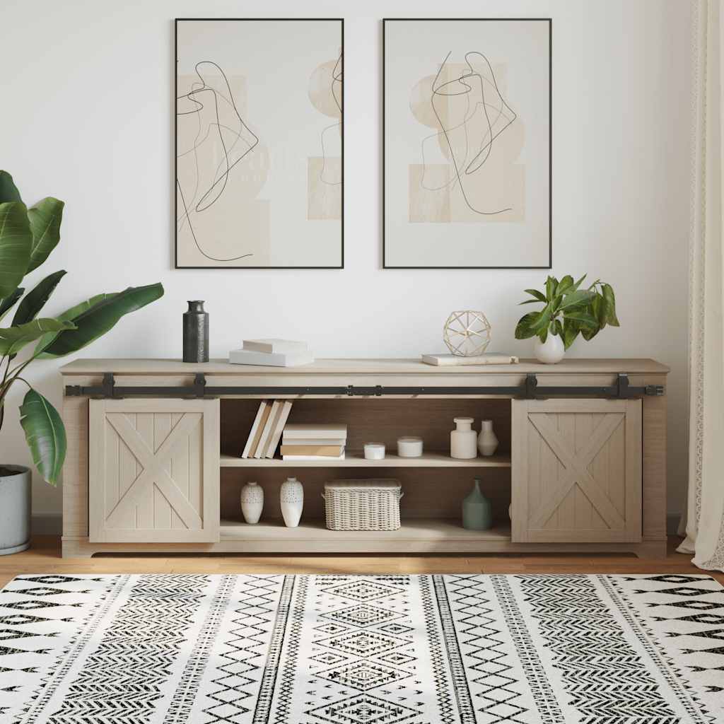 Ophangset voor schuifdeur 200 cm koolstofstaal is nu te koop bij PeponiXL, paradijselijk wonen!