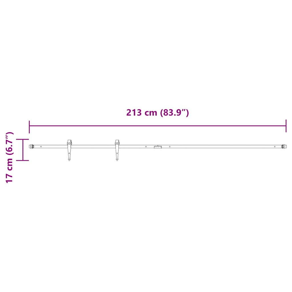 Ophangset voor schuifdeur 213 cm koolstofstaal is nu te koop bij PeponiXL, paradijselijk wonen!
