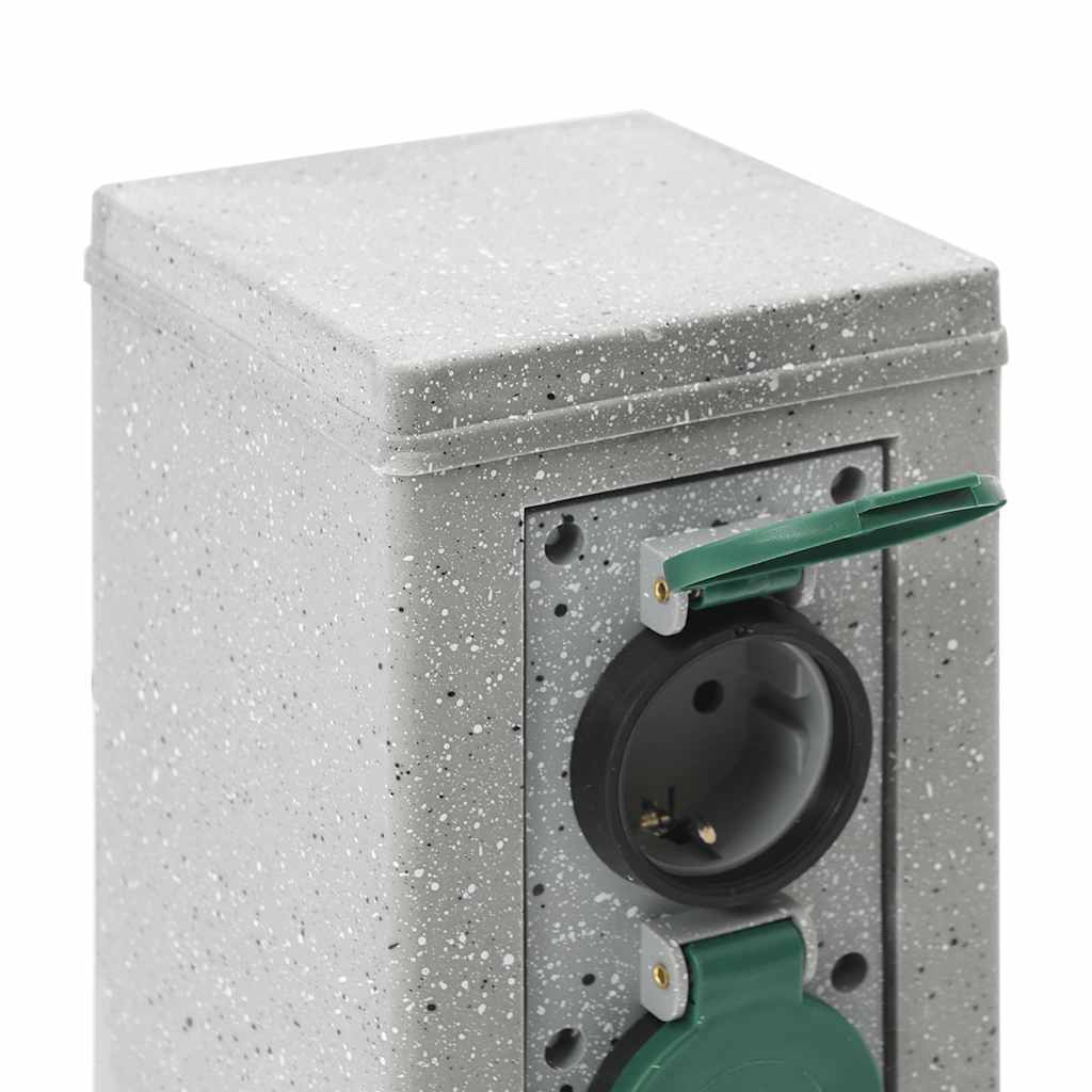 Tuinstopcontact grondpin 4-wegs steen-look 16x16x29,5 cm grijs is nu te koop bij PeponiXL, paradijselijk wonen!