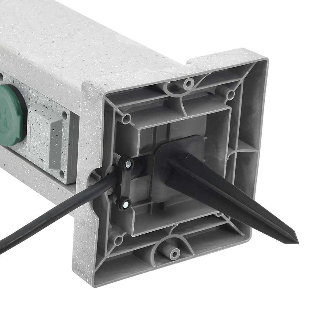 Tuinstopcontact grondpin 4-wegs steen-look 16x16x29,5 cm grijs is nu te koop bij PeponiXL, paradijselijk wonen!