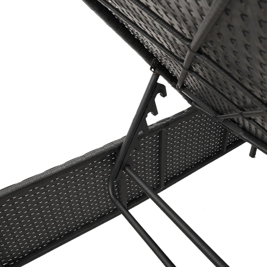 3-delige Ligbeddenset met kussens poly rattan zwart is nu te koop bij PeponiXL, paradijselijk wonen!
