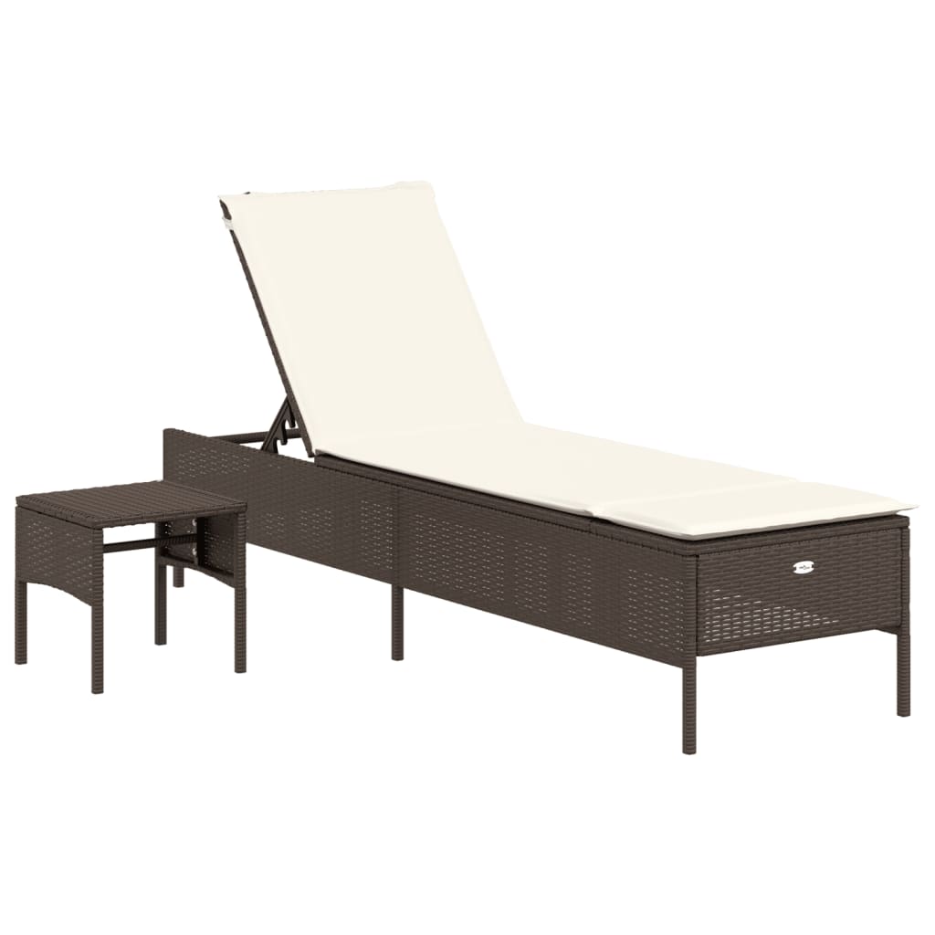 3-delige Ligbeddenset met kussens poly rattan bruin is nu te koop bij PeponiXL, paradijselijk wonen!