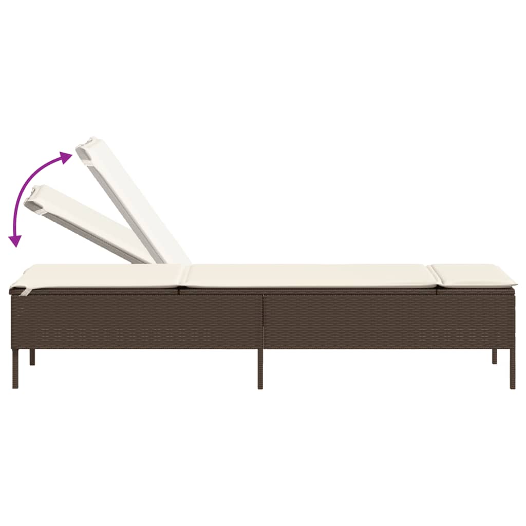 3-delige Ligbeddenset met kussens poly rattan bruin is nu te koop bij PeponiXL, paradijselijk wonen!