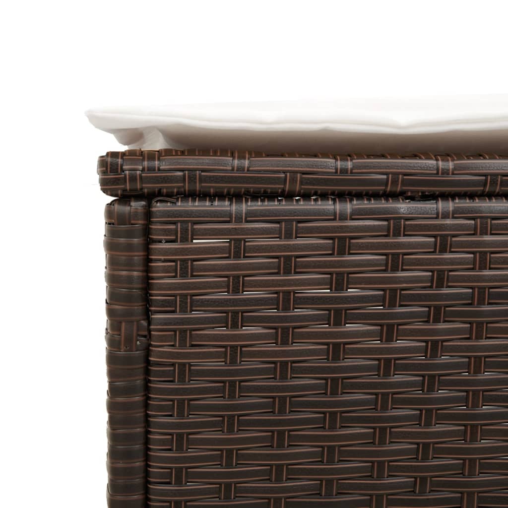 3-delige Ligbeddenset met kussens poly rattan bruin is nu te koop bij PeponiXL, paradijselijk wonen!