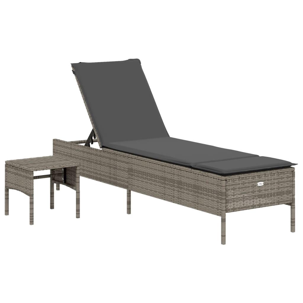 3-delige Ligbeddenset met kussens poly rattan grijs is nu te koop bij PeponiXL, paradijselijk wonen!