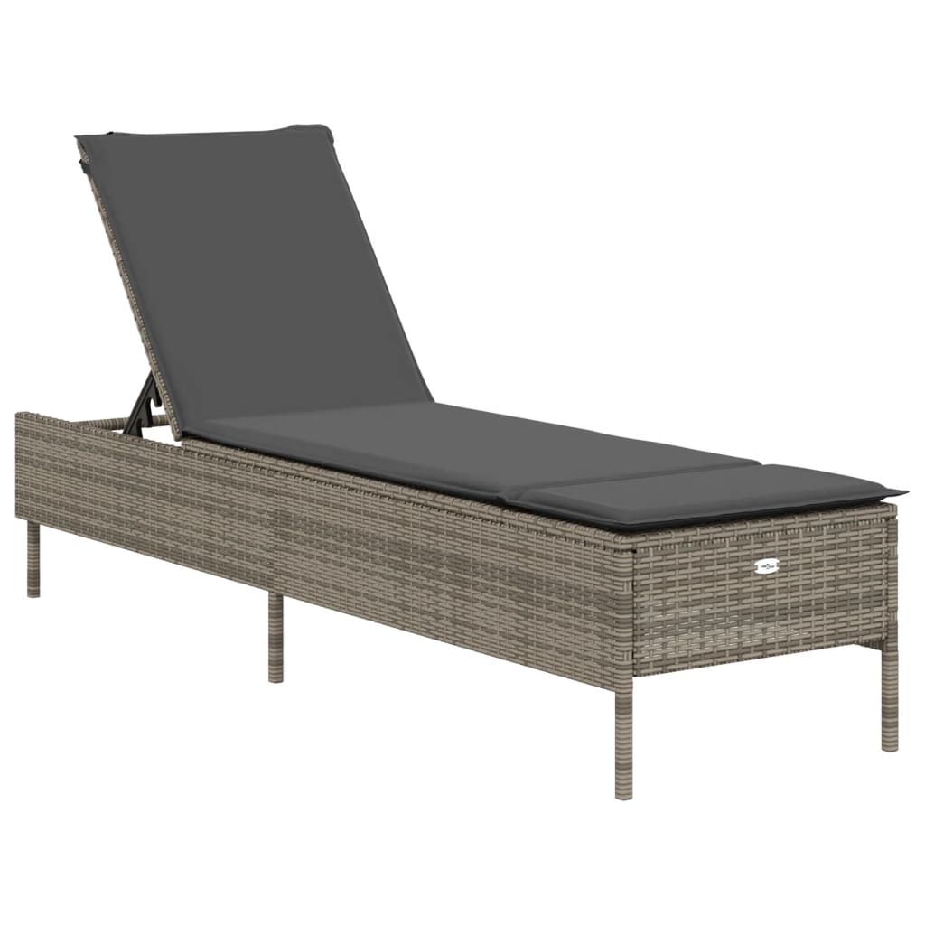 3-delige Ligbeddenset met kussens poly rattan grijs is nu te koop bij PeponiXL, paradijselijk wonen!