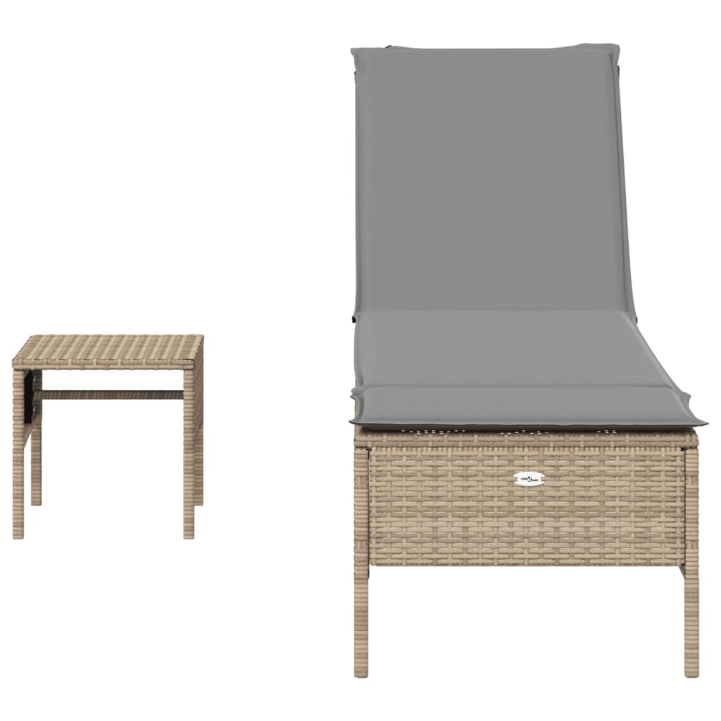 3-delige Ligbeddenset met kussens poly rattan beige is nu te koop bij PeponiXL, paradijselijk wonen!