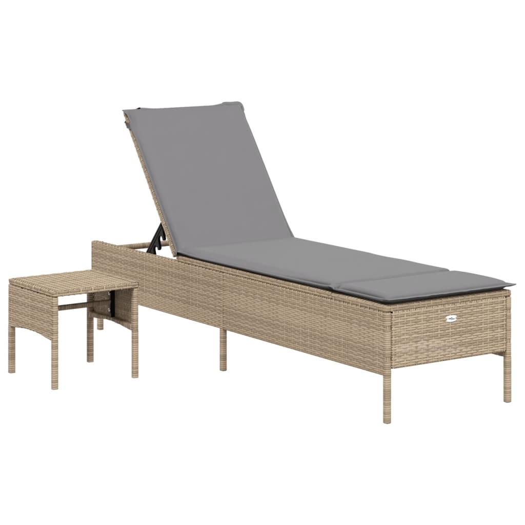 3-delige Ligbeddenset met kussens poly rattan beige is nu te koop bij PeponiXL, paradijselijk wonen!