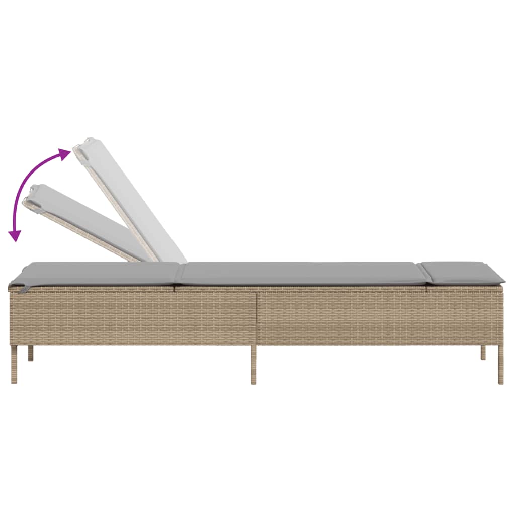 3-delige Ligbeddenset met kussens poly rattan beige is nu te koop bij PeponiXL, paradijselijk wonen!