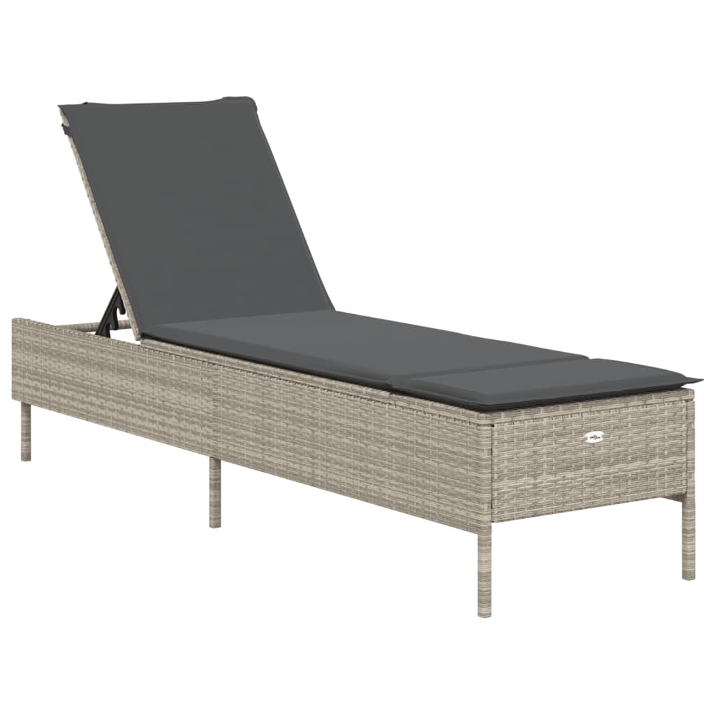 3-delige Ligbeddenset met kussens poly rattan lichtgrijs is nu te koop bij PeponiXL, paradijselijk wonen!