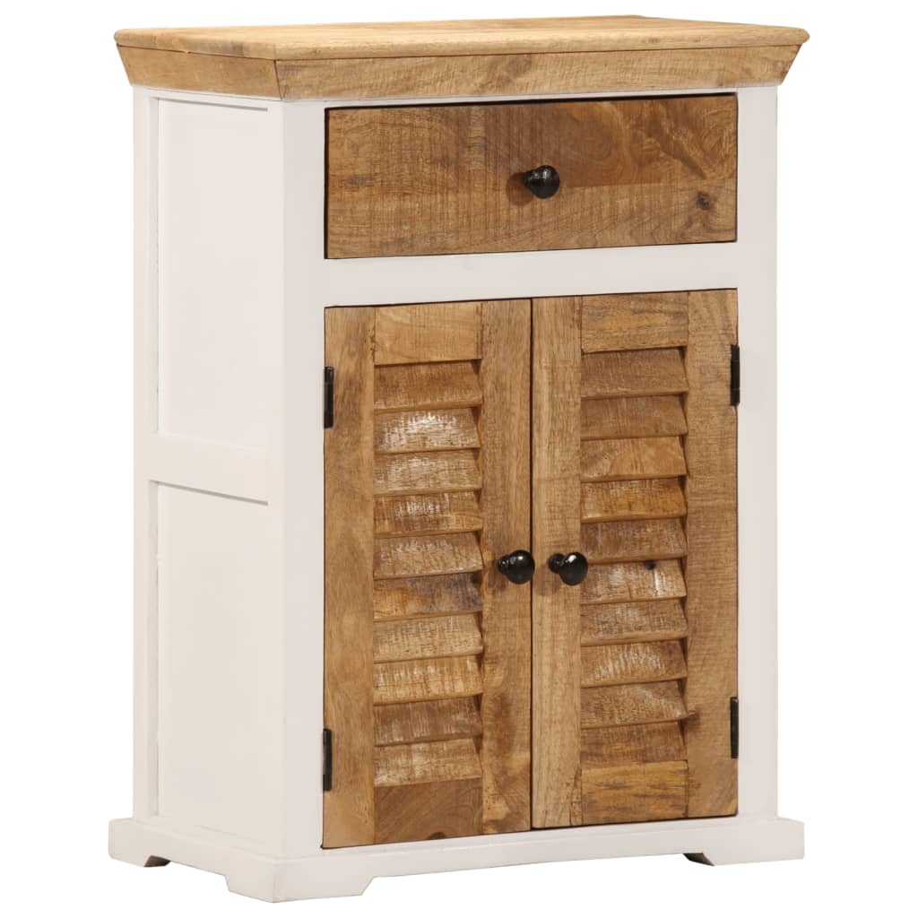 Dressoir 55x30x73 cm massief ruw mangohout wit en bruin is nu te koop bij PeponiXL, paradijselijk wonen!
