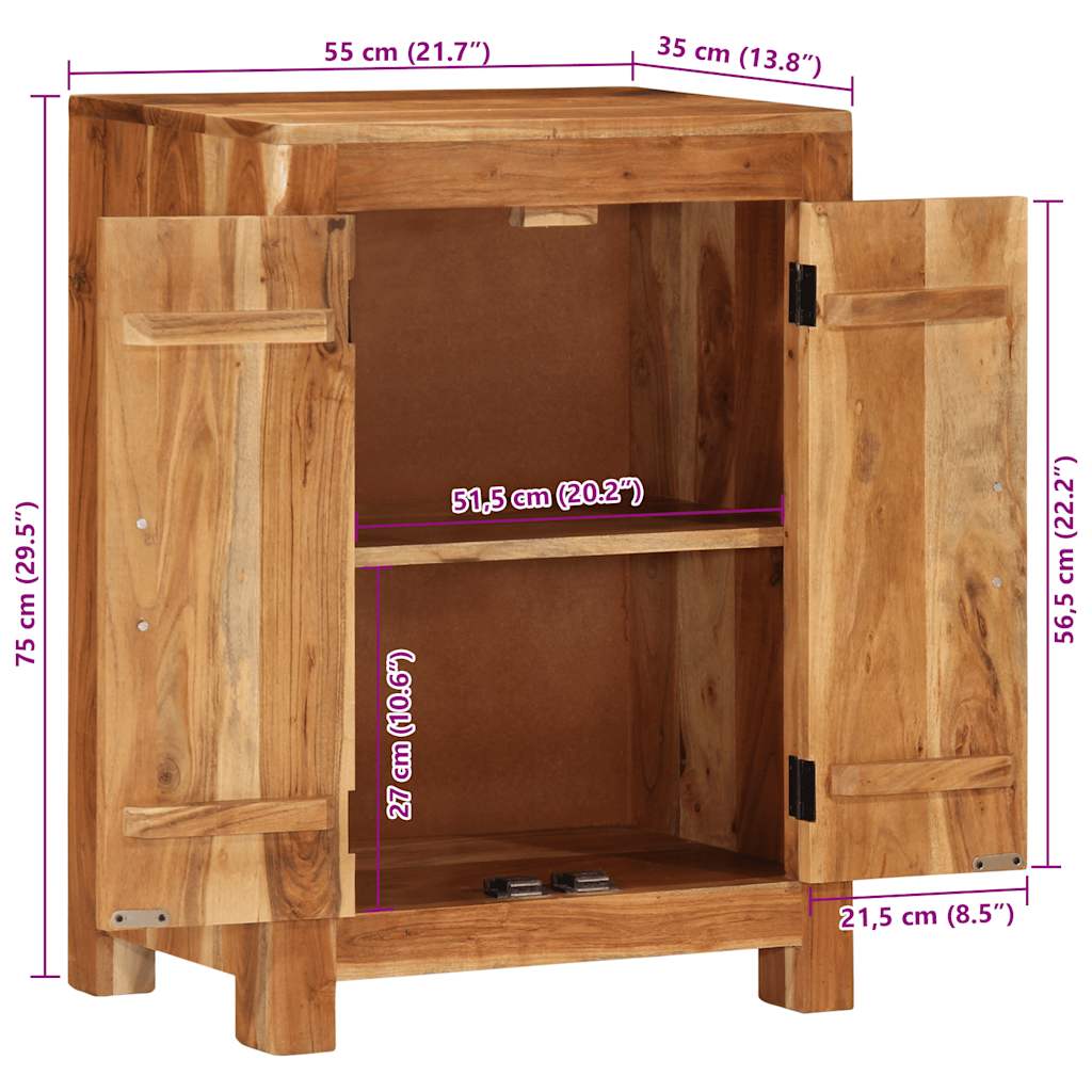 Dressoir 55x35x75 cm massief acaciahout is nu te koop bij PeponiXL, paradijselijk wonen!
