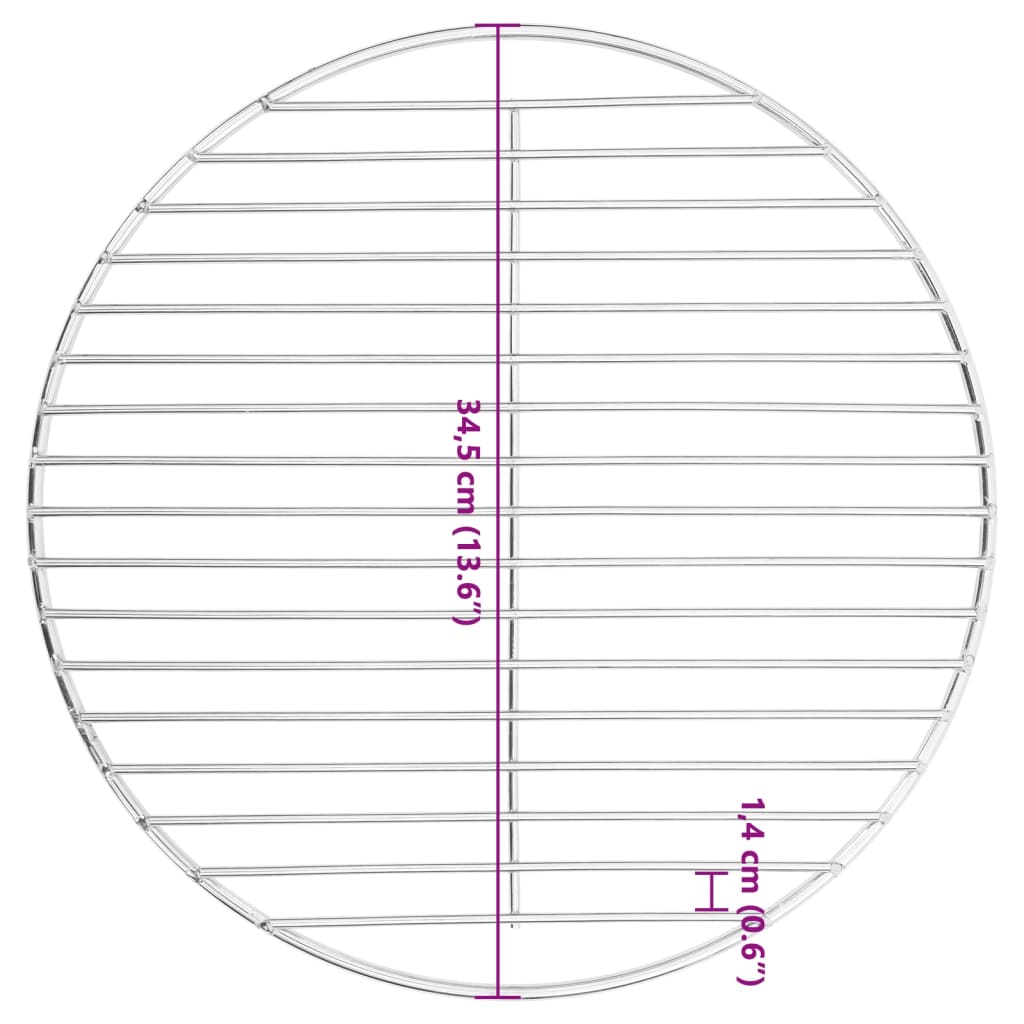 Barbecuerooster rond Ø34,5 cm 304 roestvrij staal is nu te koop bij PeponiXL, paradijselijk wonen!