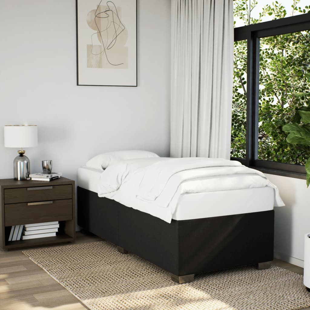 Bedframe zonder matras 80x200 cm stof zwart is nu te koop bij PeponiXL, paradijselijk wonen!
