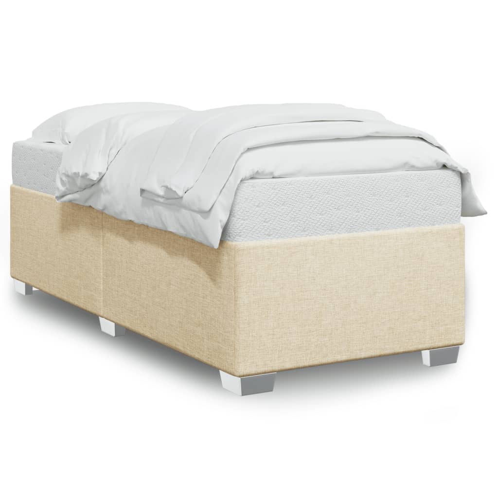 Bedframe zonder matras 80x200 cm stof crèmekleurig is nu te koop bij PeponiXL, paradijselijk wonen!