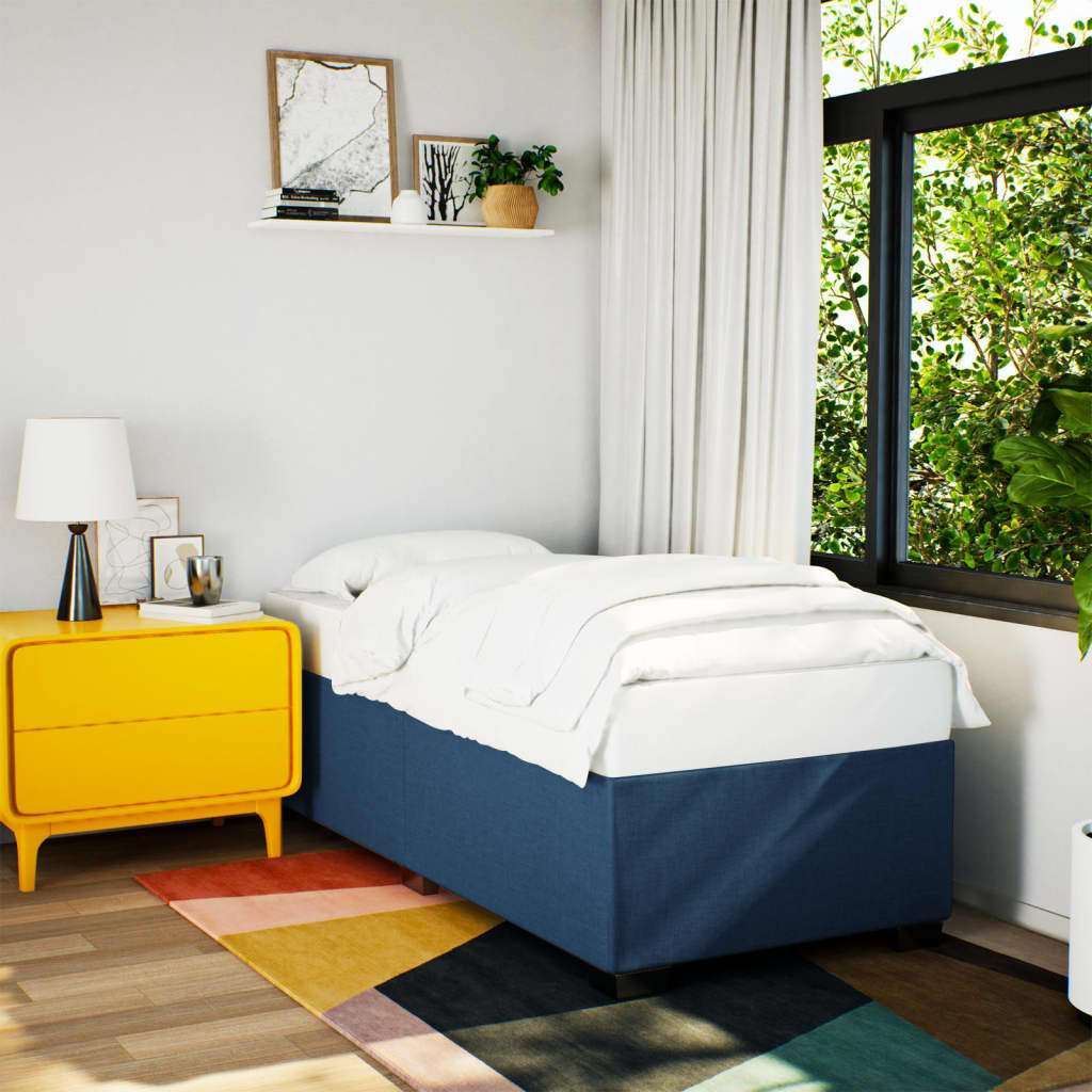 Bedframe zonder matras 90x190 cm stof blauw is nu te koop bij PeponiXL, paradijselijk wonen!