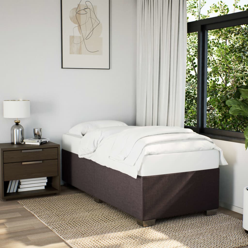 Bedframe zonder matras 90x200 cm stof donkerbruin is nu te koop bij PeponiXL, paradijselijk wonen!