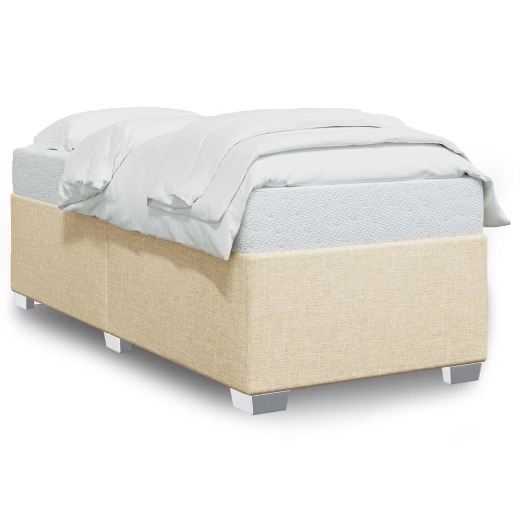 Bedframe zonder matras 100x200 cm stof crèmekleurig is nu te koop bij PeponiXL, paradijselijk wonen!
