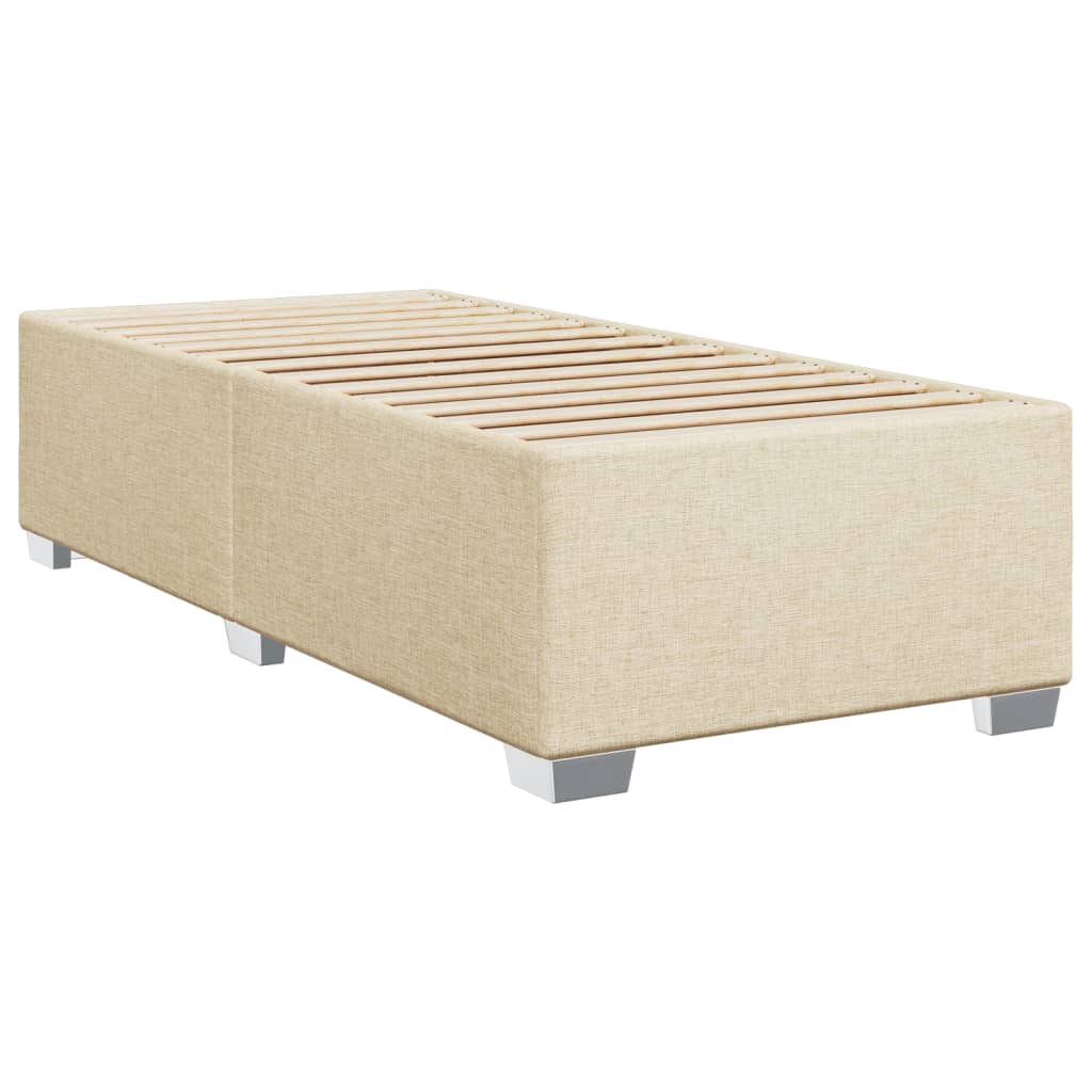 Bedframe zonder matras 100x200 cm stof crèmekleurig is nu te koop bij PeponiXL, paradijselijk wonen!