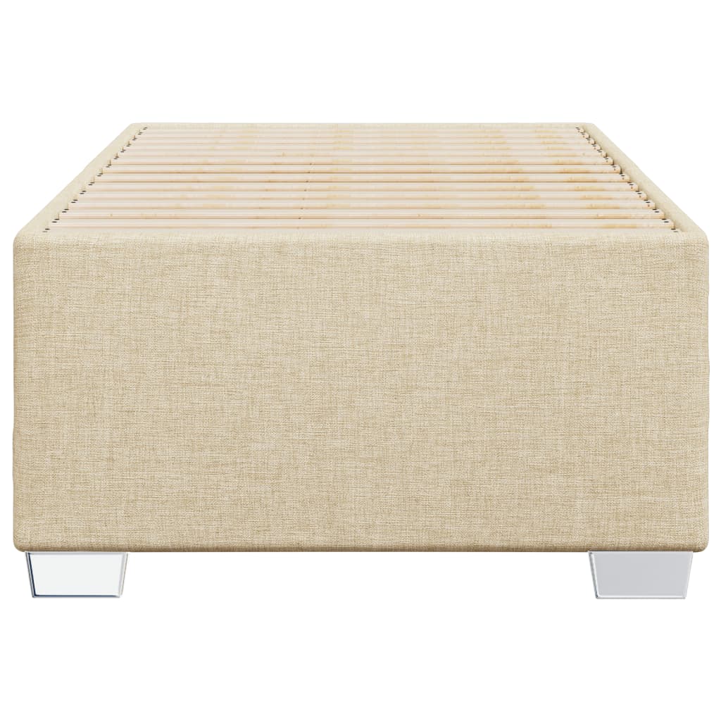 Bedframe zonder matras 100x200 cm stof crèmekleurig is nu te koop bij PeponiXL, paradijselijk wonen!