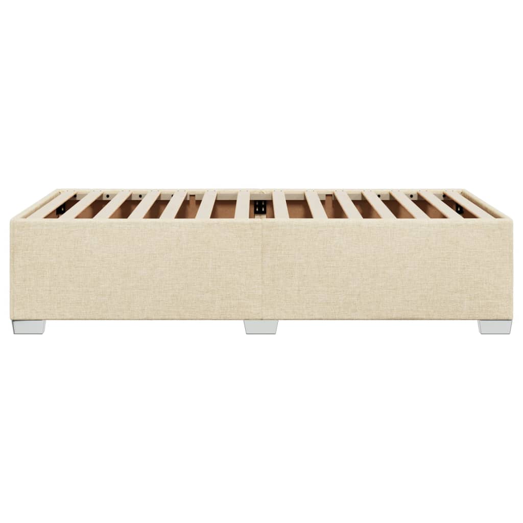 Bedframe zonder matras 100x200 cm stof crèmekleurig is nu te koop bij PeponiXL, paradijselijk wonen!