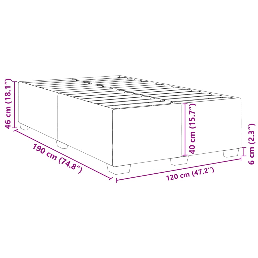 Bedframe zonder matras 120x190 cm stof crèmekleurig is nu te koop bij PeponiXL, paradijselijk wonen!