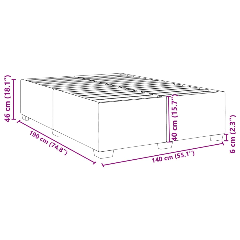 Bedframe zonder matras stof donkergrijs 140x190 cm is nu te koop bij PeponiXL, paradijselijk wonen!