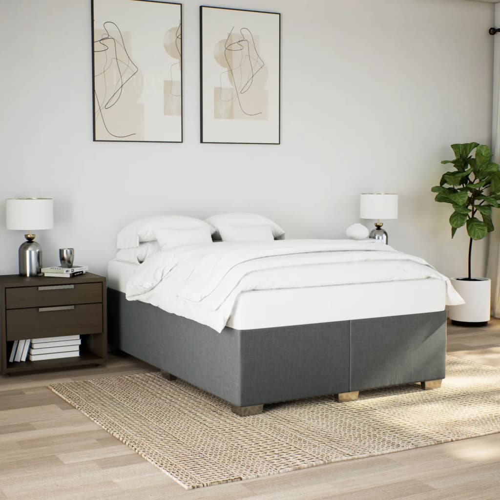Bedframe zonder matras stof donkergrijs 140x200 cm is nu te koop bij PeponiXL, paradijselijk wonen!