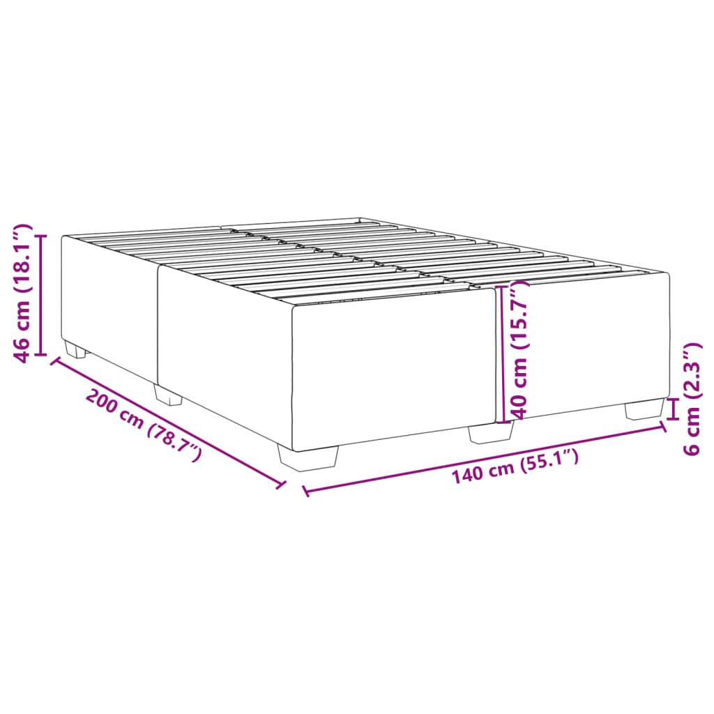 Bedframe zonder matras stof taupe 140x200 cm is nu te koop bij PeponiXL, paradijselijk wonen!