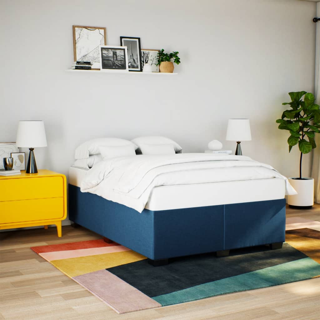 Bedframe zonder matras stof blauw 140x200 cm is nu te koop bij PeponiXL, paradijselijk wonen!