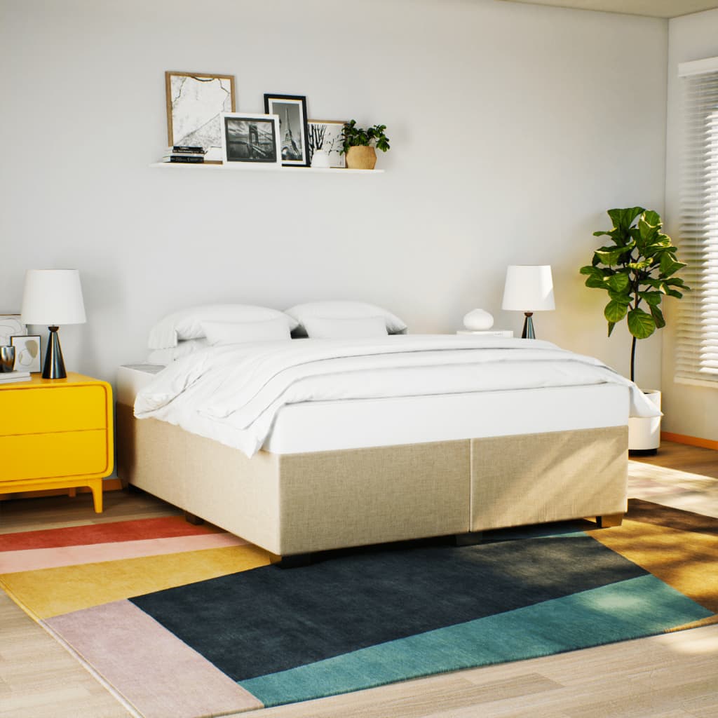 Bedframe zonder matras stof crèmekleurig 180x200 cm is nu te koop bij PeponiXL, paradijselijk wonen!