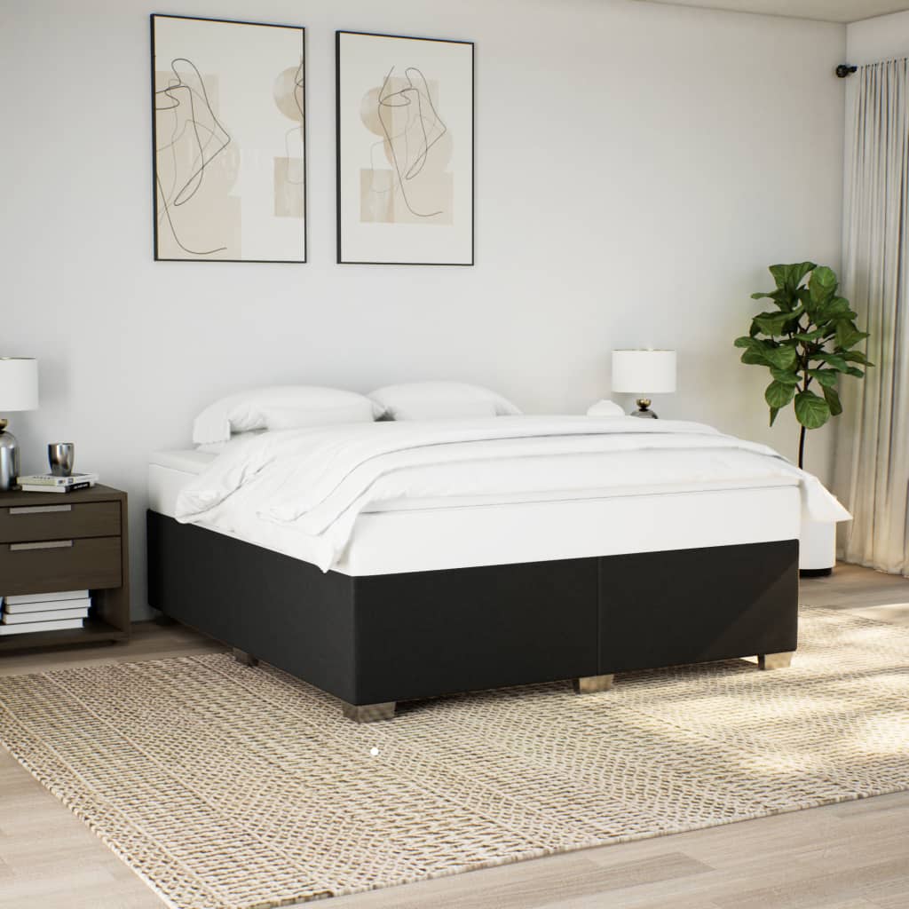 Bedframe zonder matras stof zwart 200x200 cm is nu te koop bij PeponiXL, paradijselijk wonen!