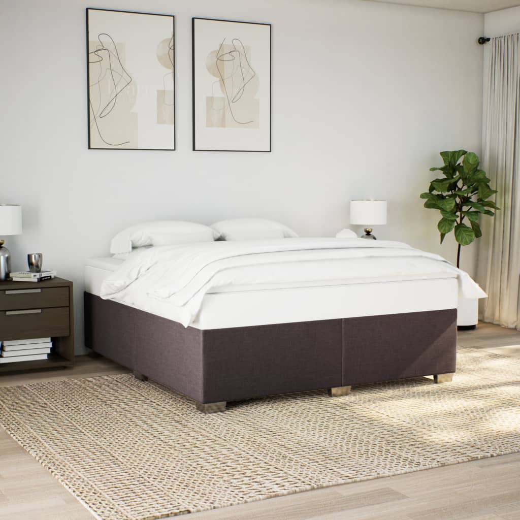 Bedframe zonder matras stof donkerbruin 200x200 cm is nu te koop bij PeponiXL, paradijselijk wonen!