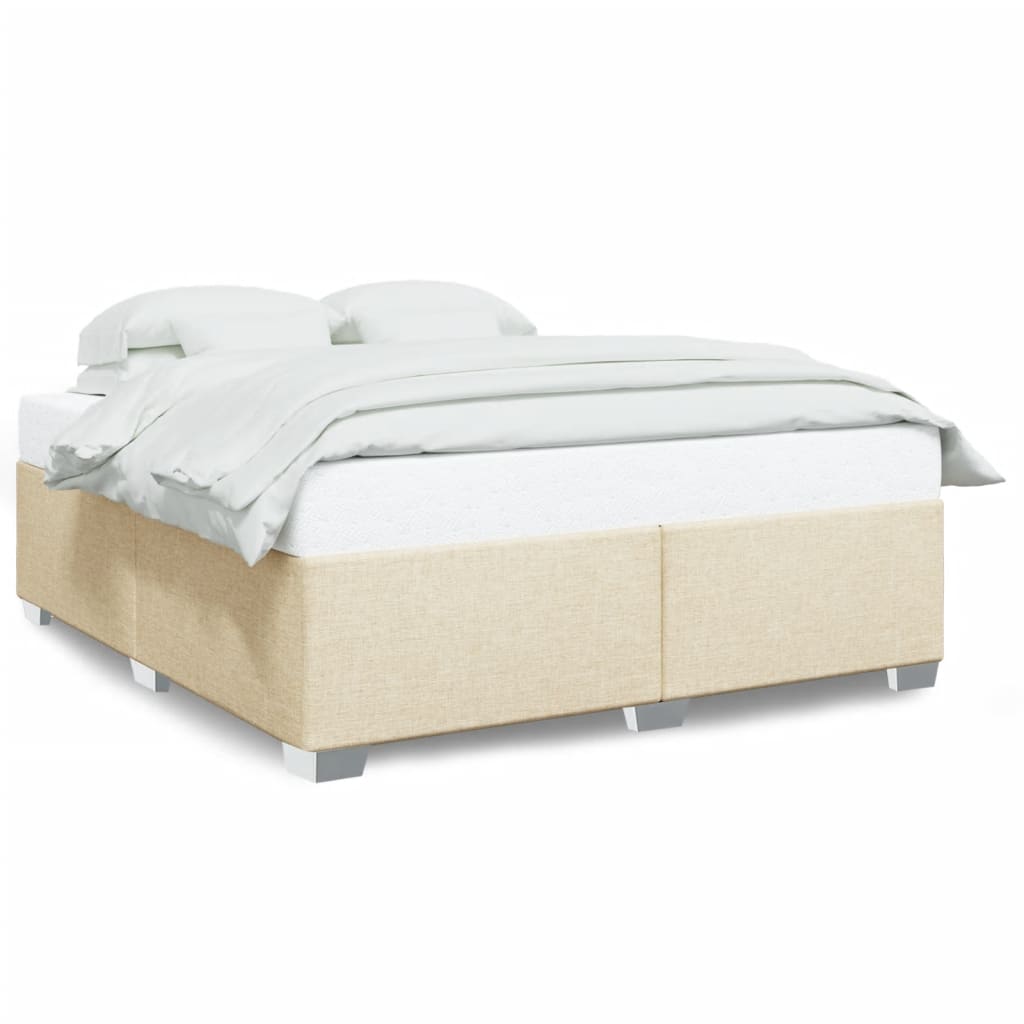 Bedframe zonder matras stof crèmekleurig 200x200 cm is nu te koop bij PeponiXL, paradijselijk wonen!