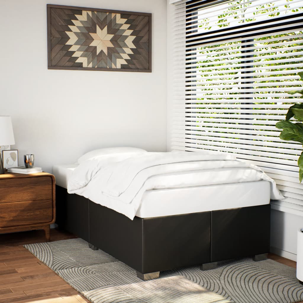 Bedframe zonder matras 120x190 cm kunstleer zwart is nu te koop bij PeponiXL, paradijselijk wonen!