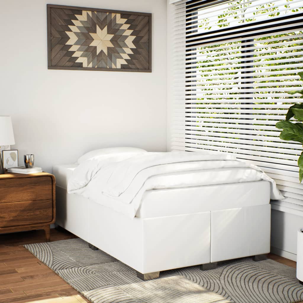 Bedframe zonder matras 120x190 cm kunstleer wit is nu te koop bij PeponiXL, paradijselijk wonen!
