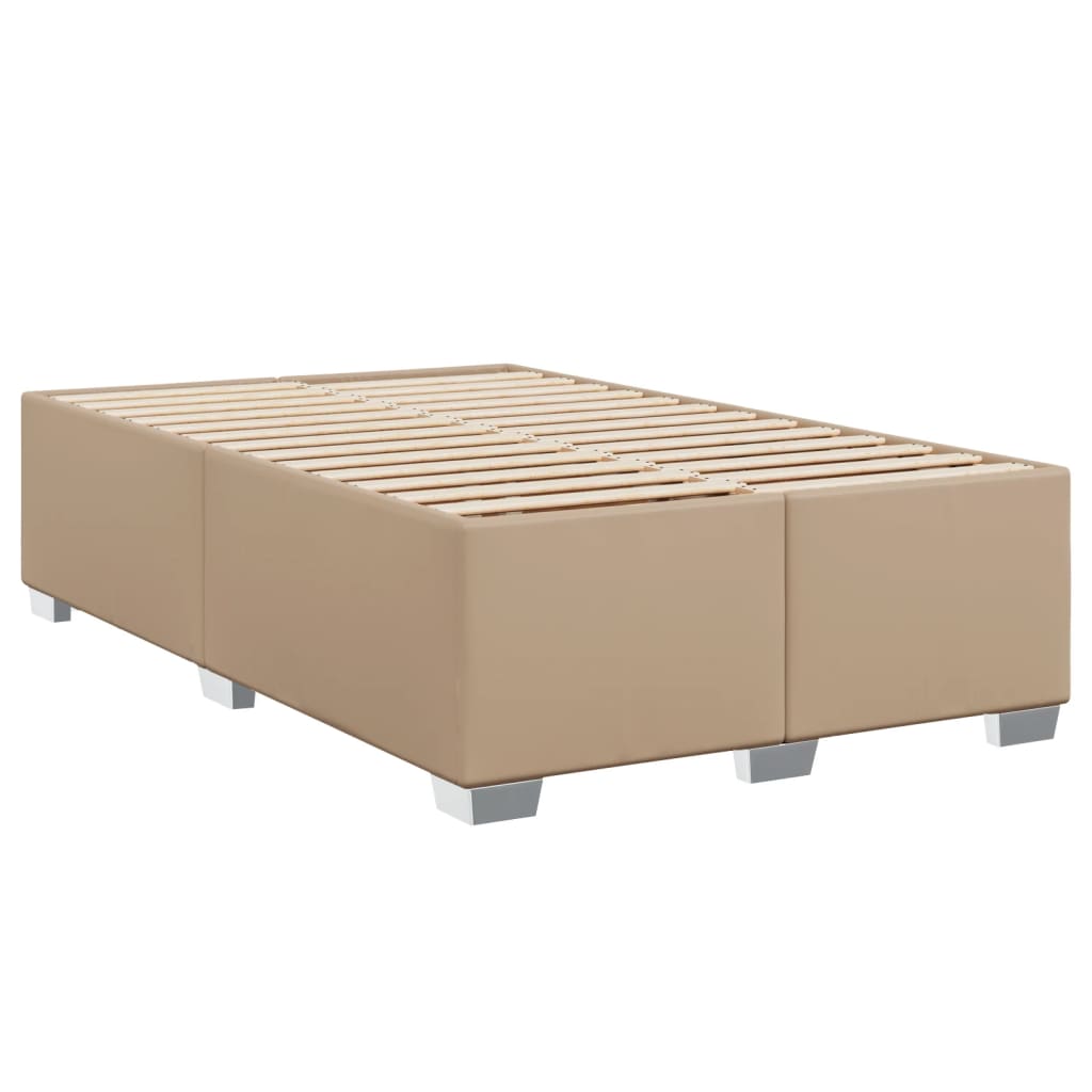 Bedframe zonder matras 120x190 cm kunstleer cappuccinokleurig is nu te koop bij PeponiXL, paradijselijk wonen!