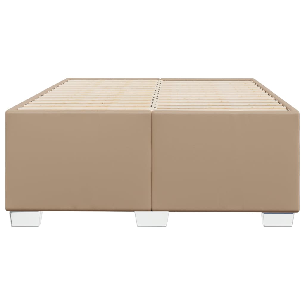 Bedframe zonder matras 120x190 cm kunstleer cappuccinokleurig is nu te koop bij PeponiXL, paradijselijk wonen!