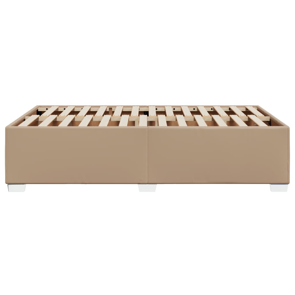 Bedframe zonder matras 120x190 cm kunstleer cappuccinokleurig is nu te koop bij PeponiXL, paradijselijk wonen!