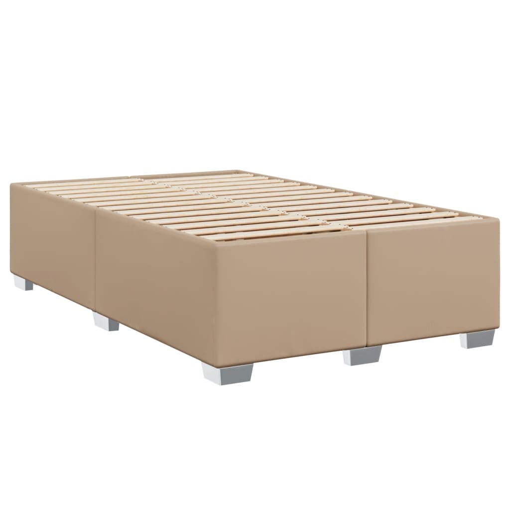Bedframe zonder matras 120x190 cm kunstleer cappuccinokleurig is nu te koop bij PeponiXL, paradijselijk wonen!