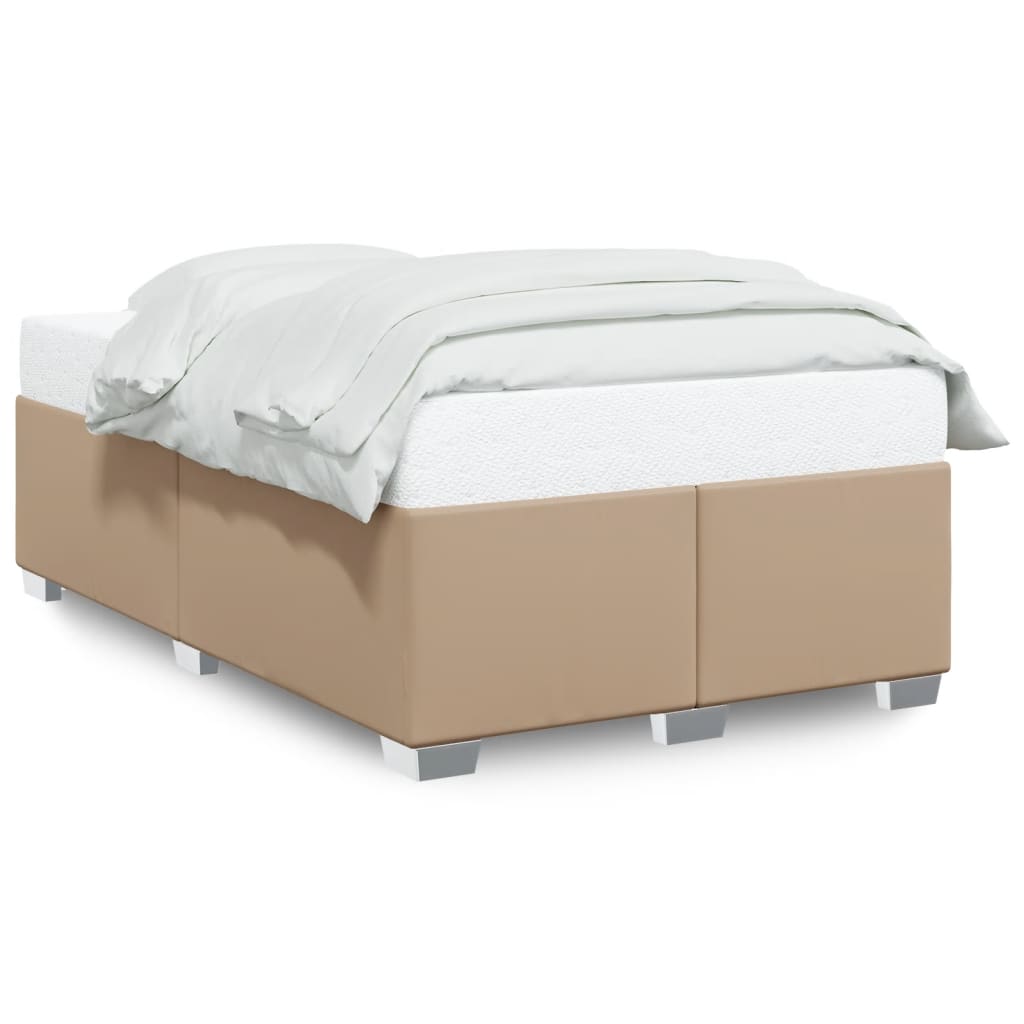 Bedframe zonder matras 120x190 cm kunstleer cappuccinokleurig is nu te koop bij PeponiXL, paradijselijk wonen!